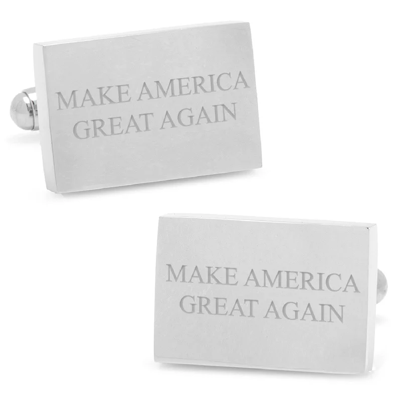 Best cufflinks with silver plating for an affordable yet luxurious appearance-Make America Great Again Engraved Cufflinks