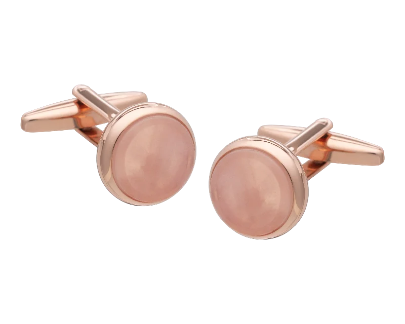 Best cufflinks with rose gold plating for a trendy and luxurious finish-Signature Collection No5 Rose Quartz Cufflinks