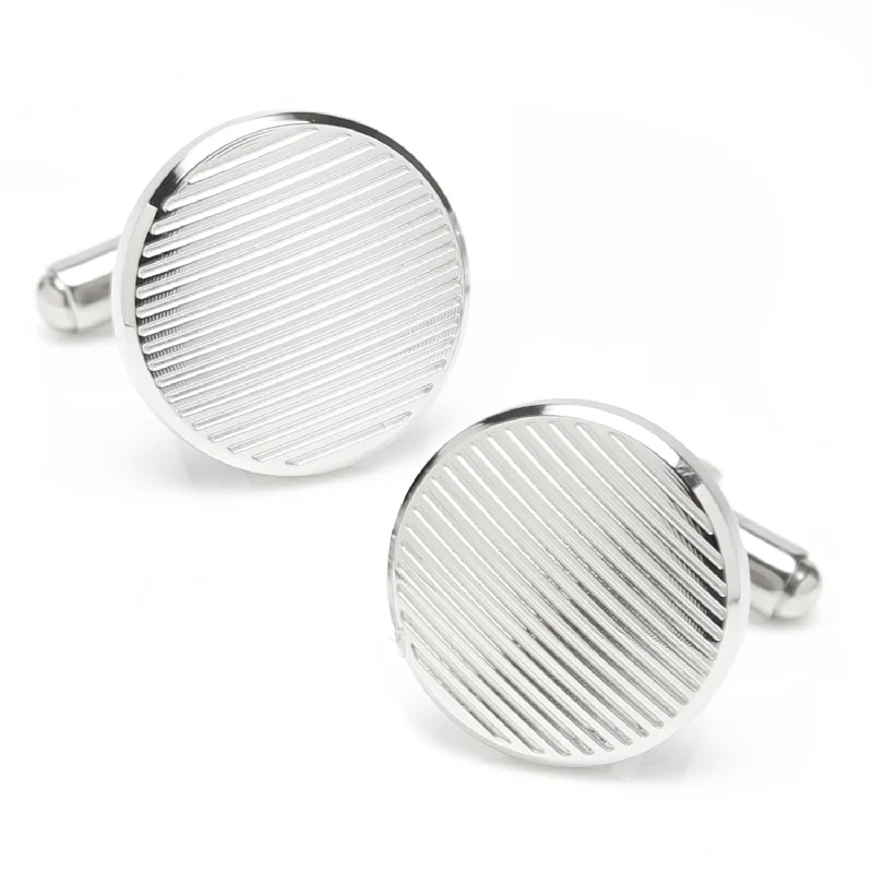 Cufflinks with subtle animal motifs for an understated and stylish look-Line Stainless Steel Cufflinks