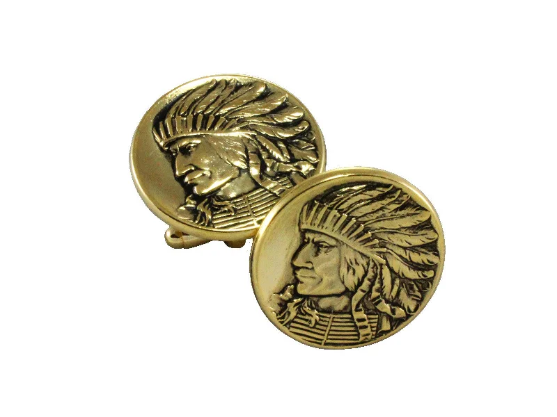 Stylish cufflinks with modern geometric designs for a contemporary fashion statement-Indian Head Cufflinks