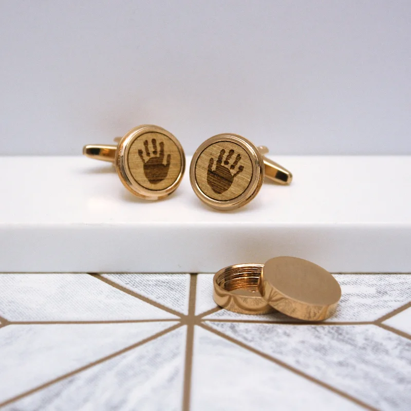 Best cufflinks with durable enamel finishes for long-lasting wear and vibrant color-Hidden Handprint Twist Cufflinks