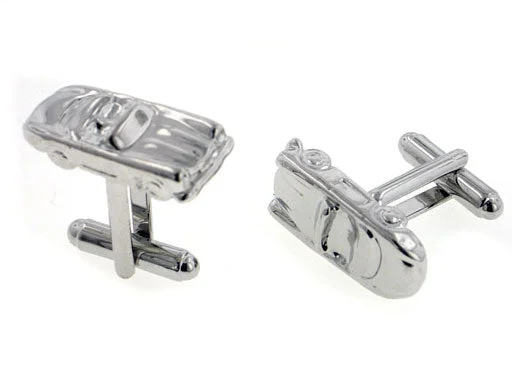 Cufflinks with colorful gemstones for a vibrant and eye-catching appearance-3D Car Automobile Cufflinks Silver-Tone Cuff Links