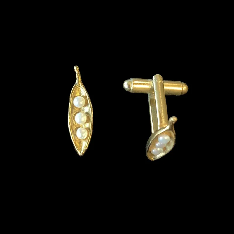 Best cufflinks for formal events with timeless designs in classic silver and gold-Pea Pod Cufflinks