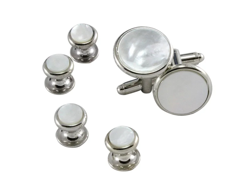 Best cufflinks with blue enamel designs for a pop of color and elegance-Mother Of Pearl Formal Set