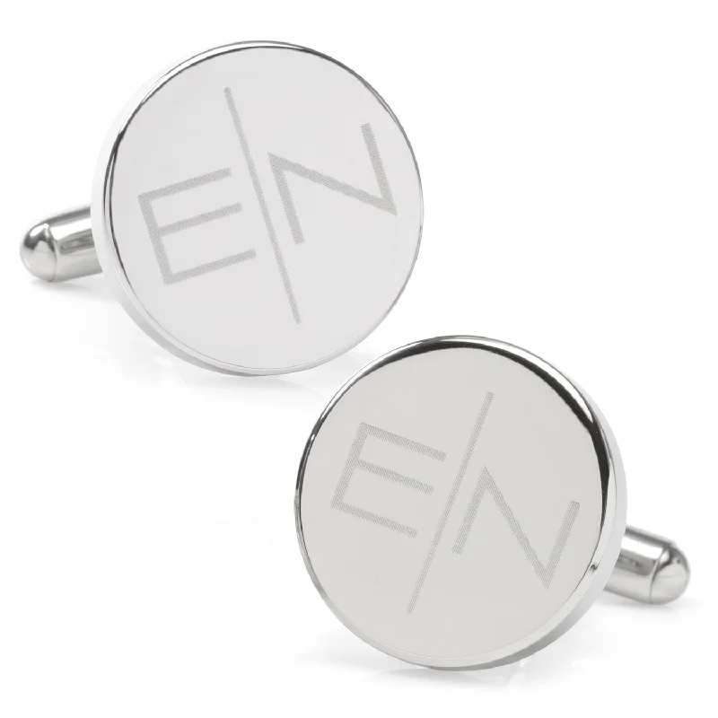 Best cufflinks for weddings with silver or gold finishes for a timeless appeal-Divided Modern Monogram Engravable Cufflinks