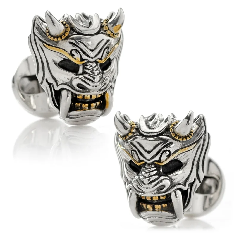 Best cufflinks with intricate craftsmanship for a high-quality, durable finish-Samurai Mask Cufflinks