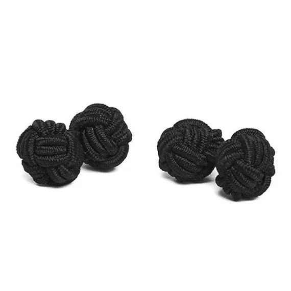 Best cufflinks for formal events with timeless designs in classic silver and gold-Black Knot Cufflink