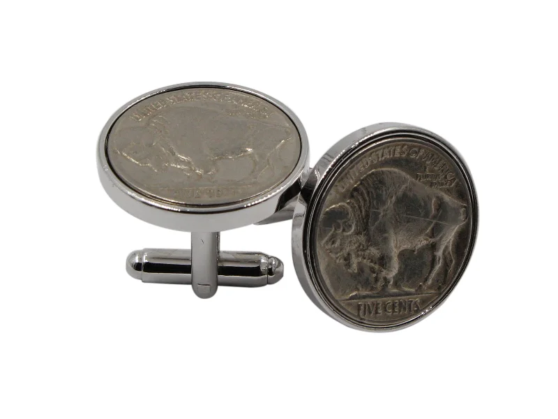 Cufflinks with celestial motifs for a cosmic and mystical fashion statement-Buffalo Nickel Cufflinks