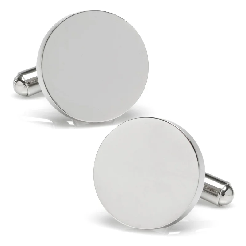 Best cufflinks for black tie events with sleek and minimalist designs-Stainless Steel Round Infinity Engravable Cufflinks