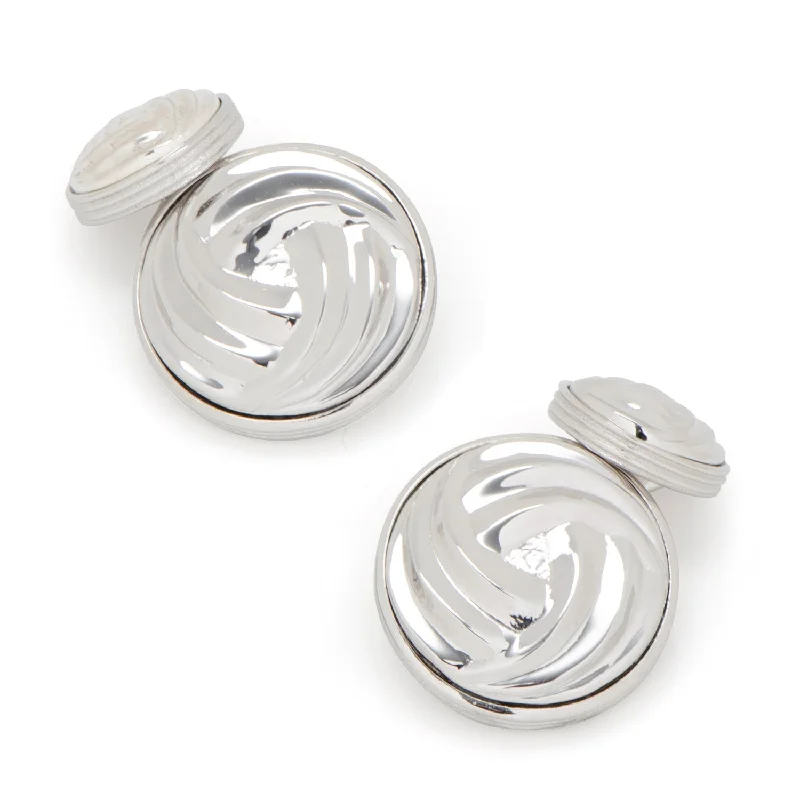 Cufflinks with angular designs for a modern and stylish look-Modern Knot Sterling Silver Cufflinks