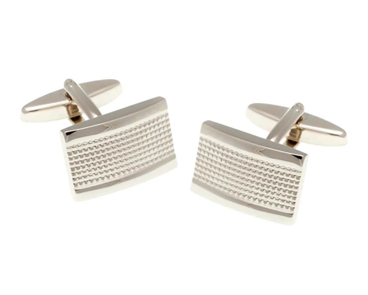 Best cufflinks for formal wear with classic designs and polished finishes-Industrial Oblong Shaped Simply Metal Cufflinks