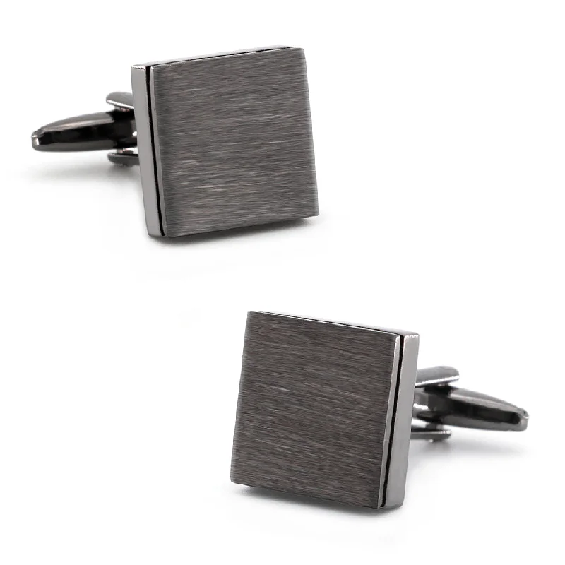 Cufflinks with Swarovski crystals for added sparkle and luxury-Savannah Gunmetal Rhodium Plated Cufflinks