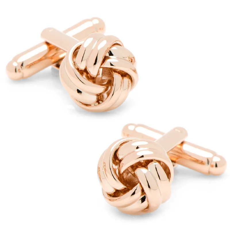 Best cufflinks with a polished gold finish for a luxurious and timeless look-Rose Gold Knot Cufflinks