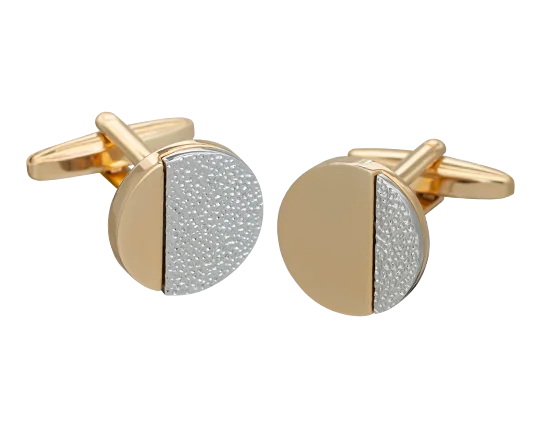 Cufflinks with subtle animal motifs for an understated and stylish look-Gold Hammered Odds Cufflinks