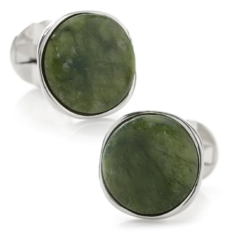 Best cufflinks with enamel inlays for a colorful and artistic touch-Seraphinite Stone Sterling Silver Cufflinks