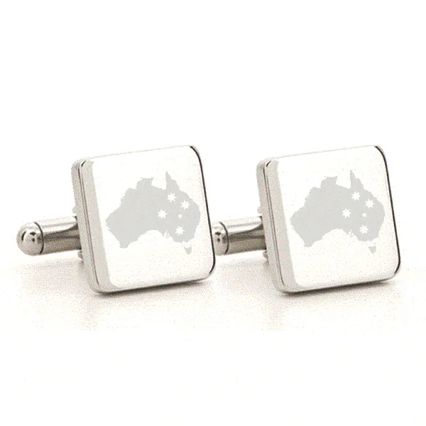 Best cufflinks with gold inlays for a luxurious and refined finish-Engraved Australia Square Cufflinks