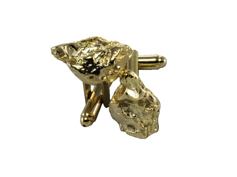 Best cufflinks with enamel inlays for a colorful and artistic touch-Gold Nugget Cufflinks