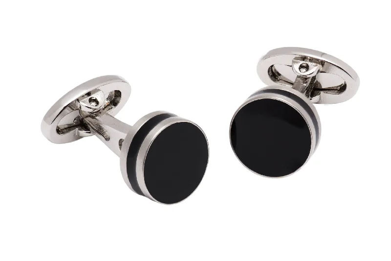 Cufflinks with military insignia designs for a bold, distinguished look-Haverhill Black Rhodium Plated Cufflinks