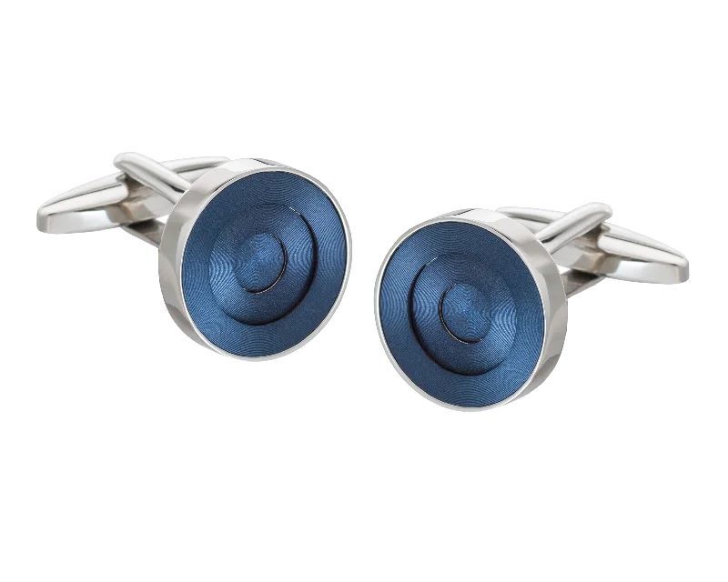 Best cufflinks with round designs for a classic, versatile look-Blue Concentric Ring Cufflinks