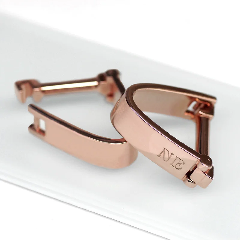 Personalized cufflinks with engravings for a thoughtful and custom gift idea-Personalised Rose Gold Wrap Around Cufflinks