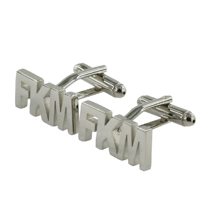 Cufflinks with customized logos for businesses or organizations looking to add branding-Personalised Letters FKM