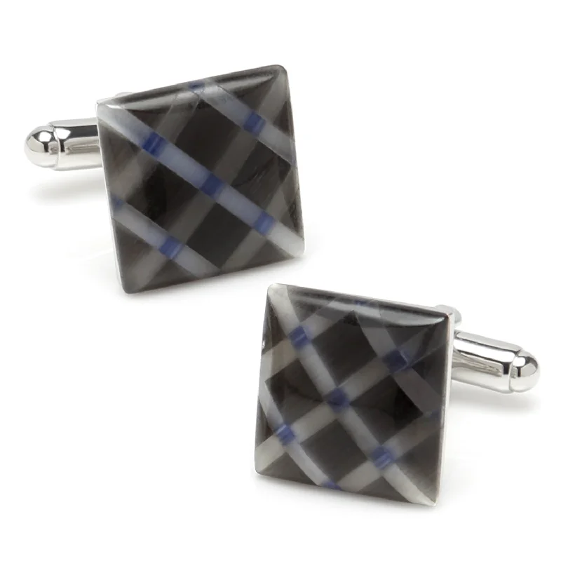 Best cufflinks with matching tie clips for a coordinated and fashionable set-Diamond Gray Cufflinks