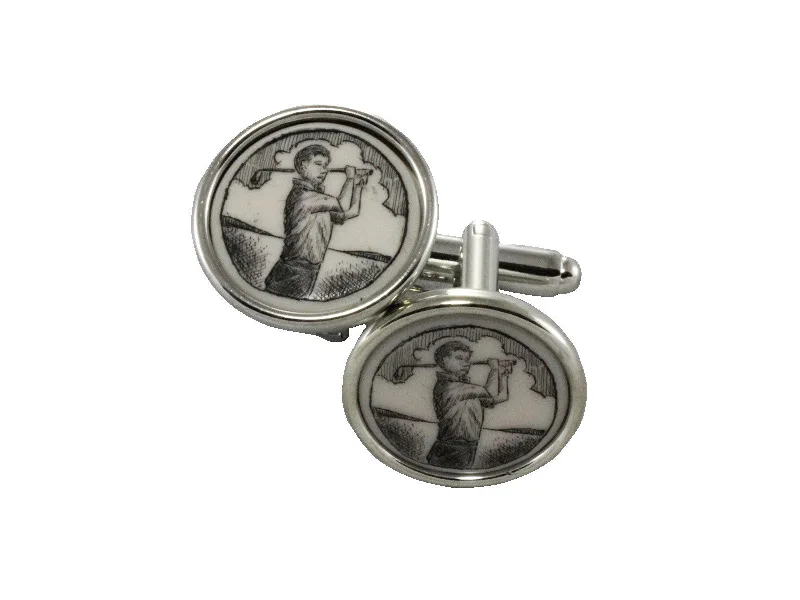 Luxury cufflinks with diamond accents for a high-end and elegant accessory-Golfer Cufflinks