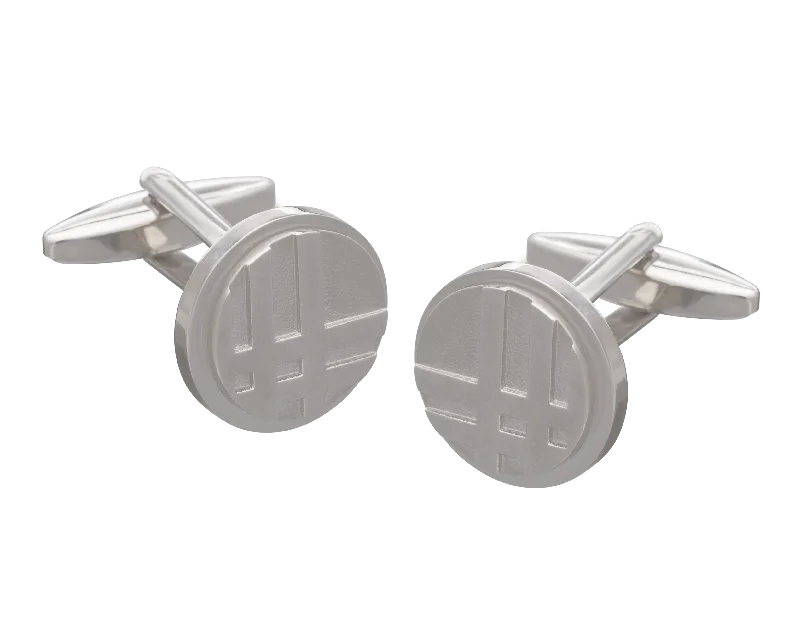 Best cufflinks for weddings with silver or gold finishes for a timeless appeal-Heritage Check Metal Cufflinks