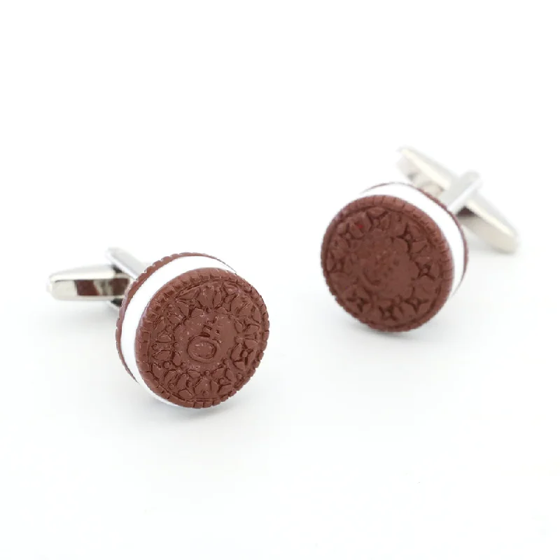 Best cufflinks for the office with simple yet stylish designs for business attire-Coney Island Cookies Rhodium Plated Cufflinks