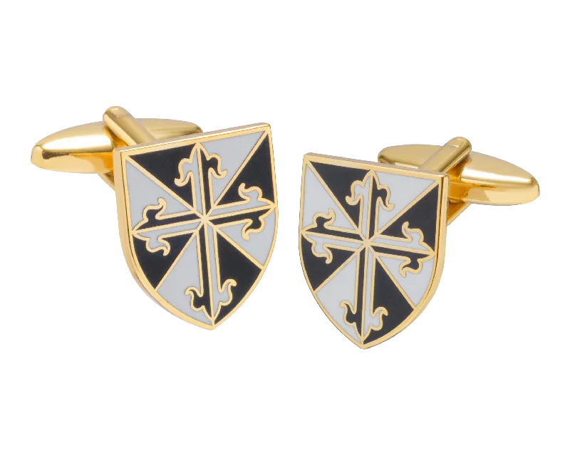 Best cufflinks with a sleek black finish for a contemporary, edgy look-Blackfriars College Cufflinks