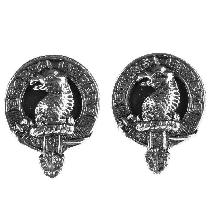 Cufflinks with Swarovski crystals for added sparkle and luxury-Clan Crest Cufflinks - MacNicol