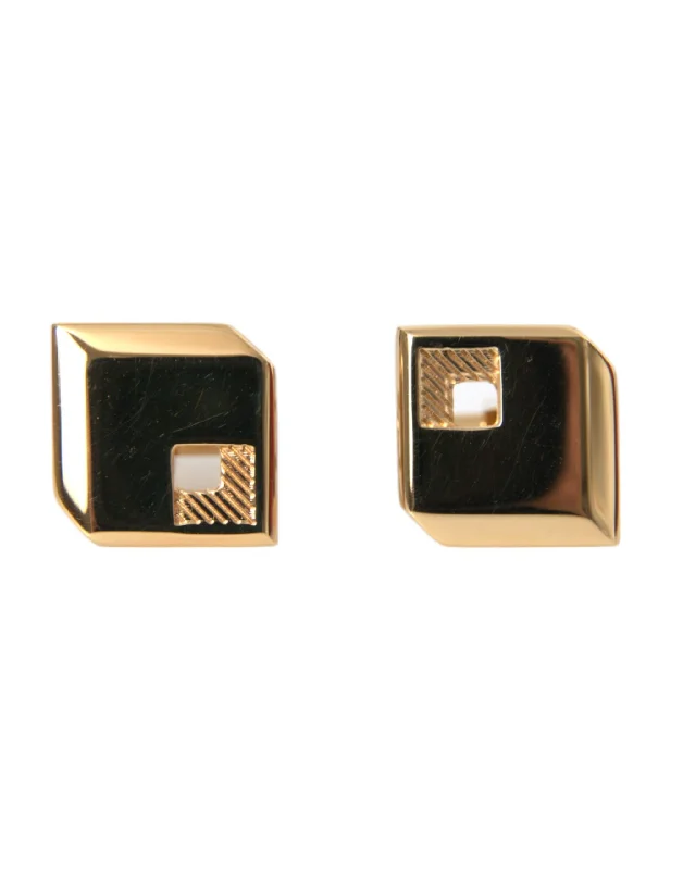 Best cufflinks with gemstone inlays for a colorful and stylish finish-Dolce & Gabbana Gold Plated Metal Brass Square Pin Cufflinks