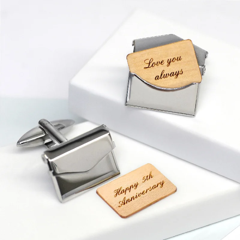 Unique cufflinks with quirky designs for a fun and personalized accessory-Personalised Envelope Cufflinks