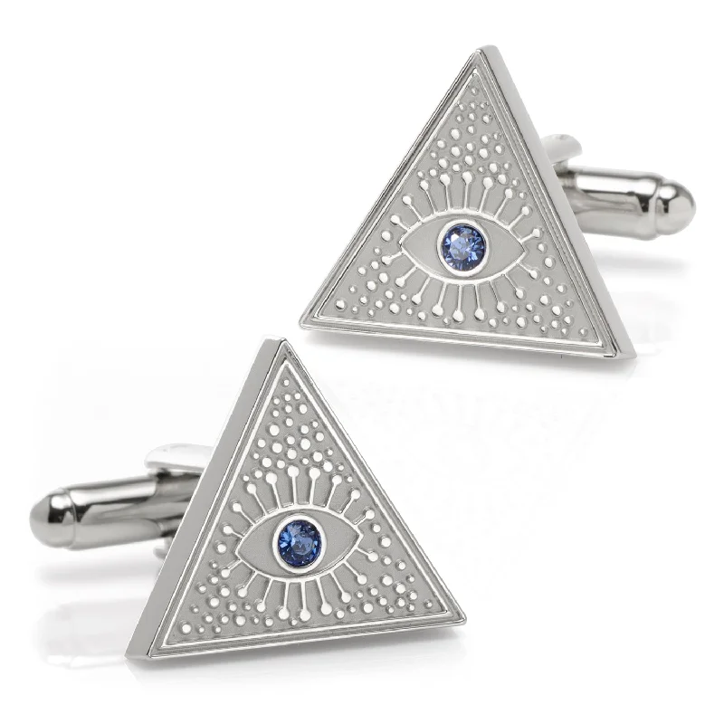 Personalized cufflinks with engravings for a thoughtful and custom gift idea-Evil Eye Amulet Cufflinks