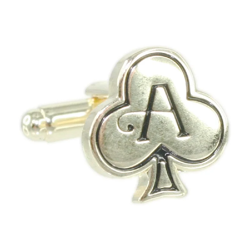 Best cufflinks with zodiac symbols for astrology lovers and personalized gifts-Gold Ace of Clubs Cufflink