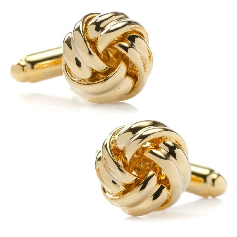 Cufflinks with abstract designs for a modern and artistic fashion statement-Gold Knot Cufflinks