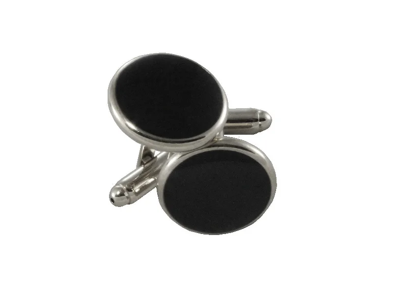 Designer cufflinks with intricate patterns for a high-fashion and stylish look-Circular Onyx Cufflinks