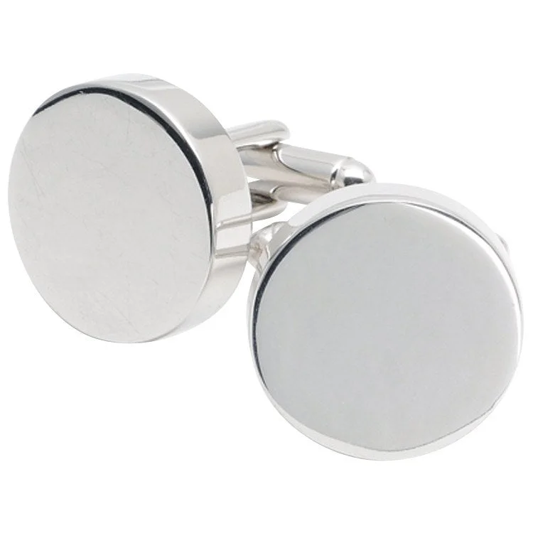 Cufflinks with unique novelty designs for fun and creative gifts-TNC Round Silver Cufflinks