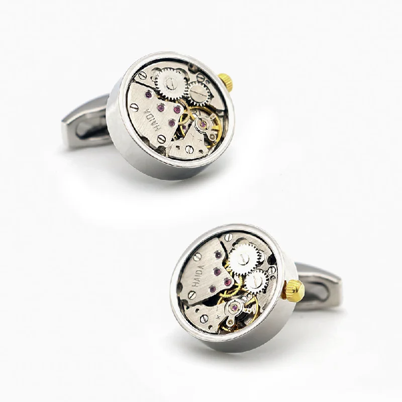 Best cufflinks with durable enamel finishes for long-lasting wear and vibrant color-Sanford Watch Stainless Steel Cufflinks