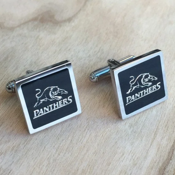 Designer cufflinks with intricate patterns for a high-fashion and stylish look-NRL Penrith Panthers Cufflinks