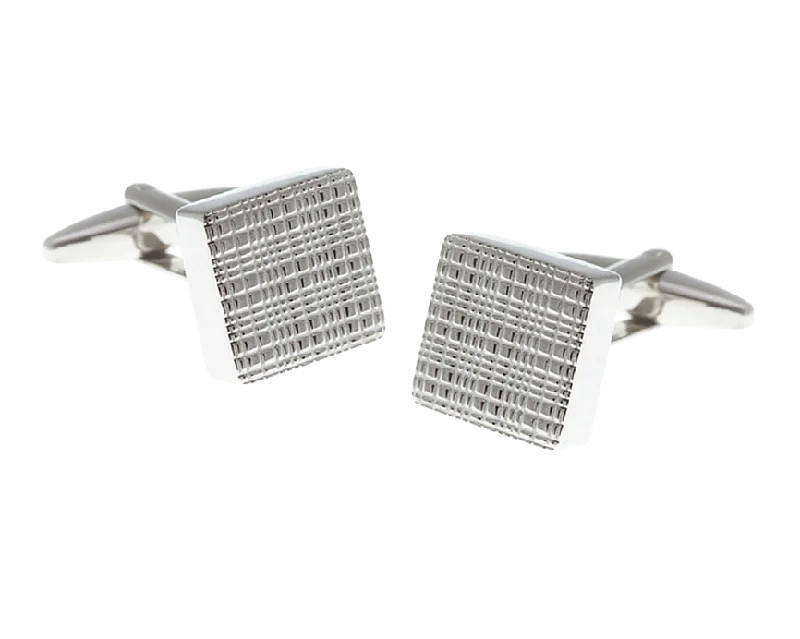 Cufflinks with minimalist designs for a clean, modern and sophisticated accessory-Square Textured Face Cufflinks