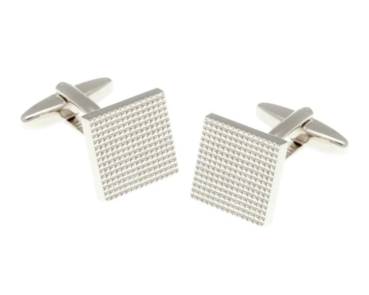 Best cufflinks for men with classic designs for formal occasions and business meetings-Textured Grid Design Cufflinks