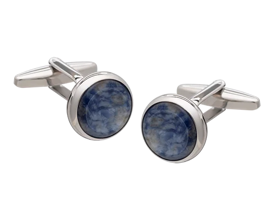 Best cufflinks with customizable engravings for a personal and thoughtful gift-Signature Collection No6 Blue Aventurine & Silver Cufflinks