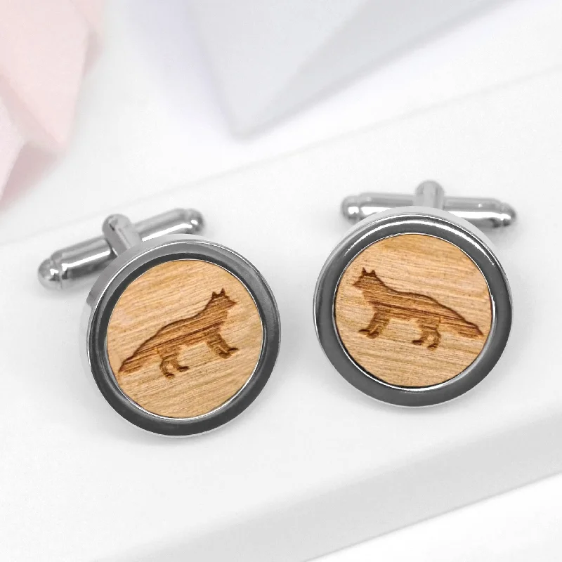 Best cufflinks for casual wear with subtle designs for a relaxed yet stylish look-Wooden Fox Cufflinks