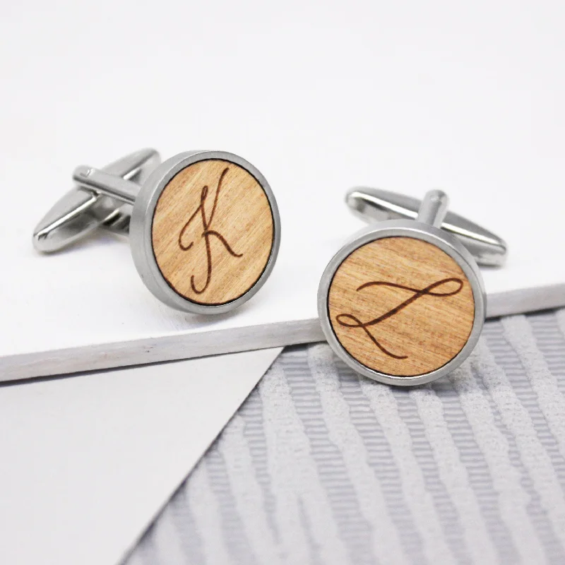 Best cufflinks with customizable monograms for a unique and personal gift-Personalised Calligraphy Initial Cufflinks