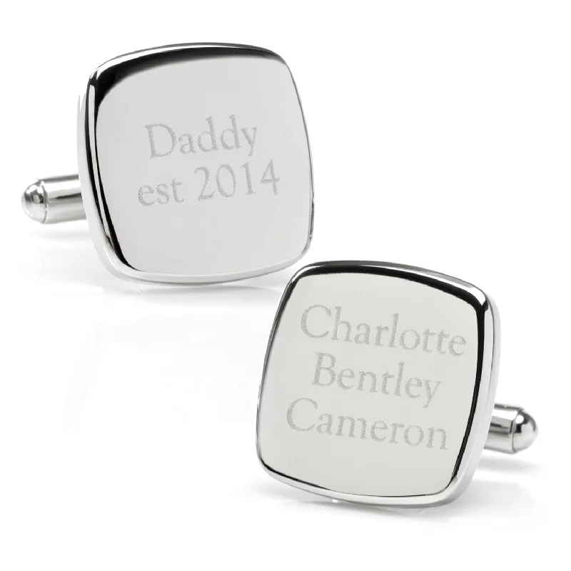 Best cufflinks for weddings with silver or gold finishes for a timeless appeal-Daddy Established Engravable Cufflinks