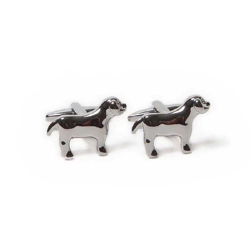 Designer cufflinks with intricate patterns for a high-fashion and stylish look-Shiny Labrador Cufflinks