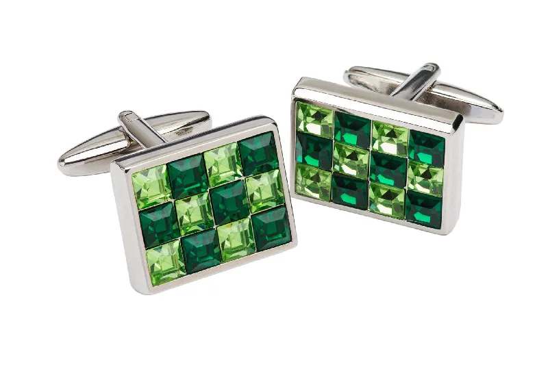 Cufflinks with geometric patterns for a sharp and fashionable look-Windsor Locks Sapphire Cufflinks