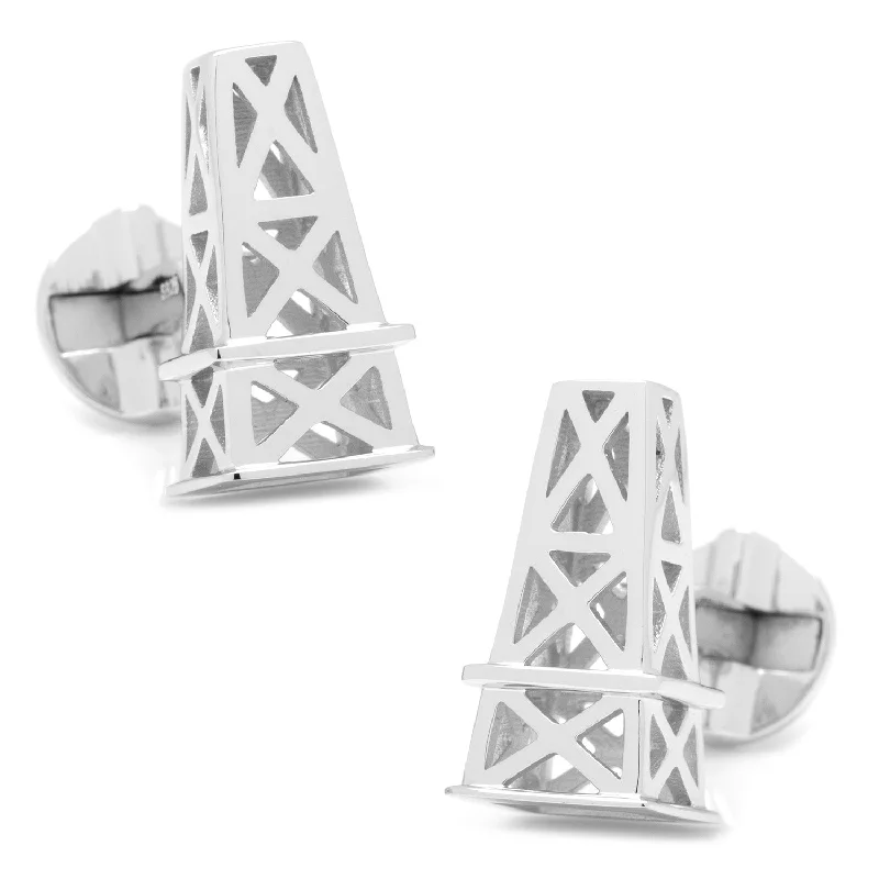 Cufflinks with celestial motifs for a cosmic and mystical fashion statement-Oil Derrick Cufflinks