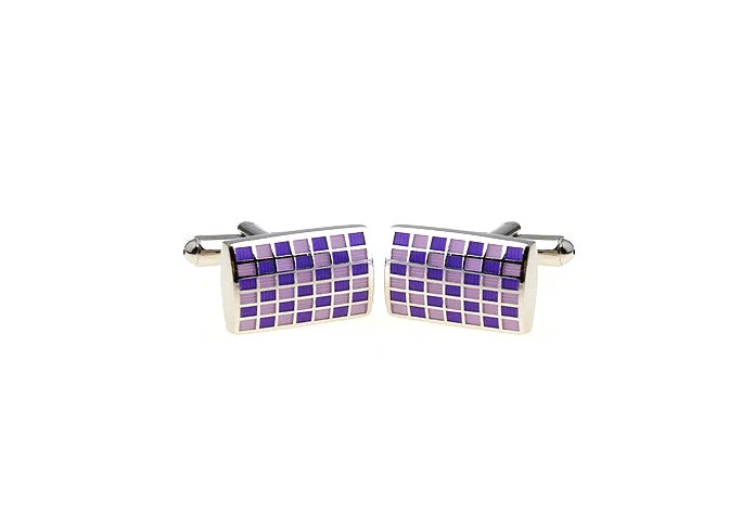 Cufflinks with abstract designs for a modern and artistic fashion statement-Urbana Purple & Lilac Enamel Cufflinks